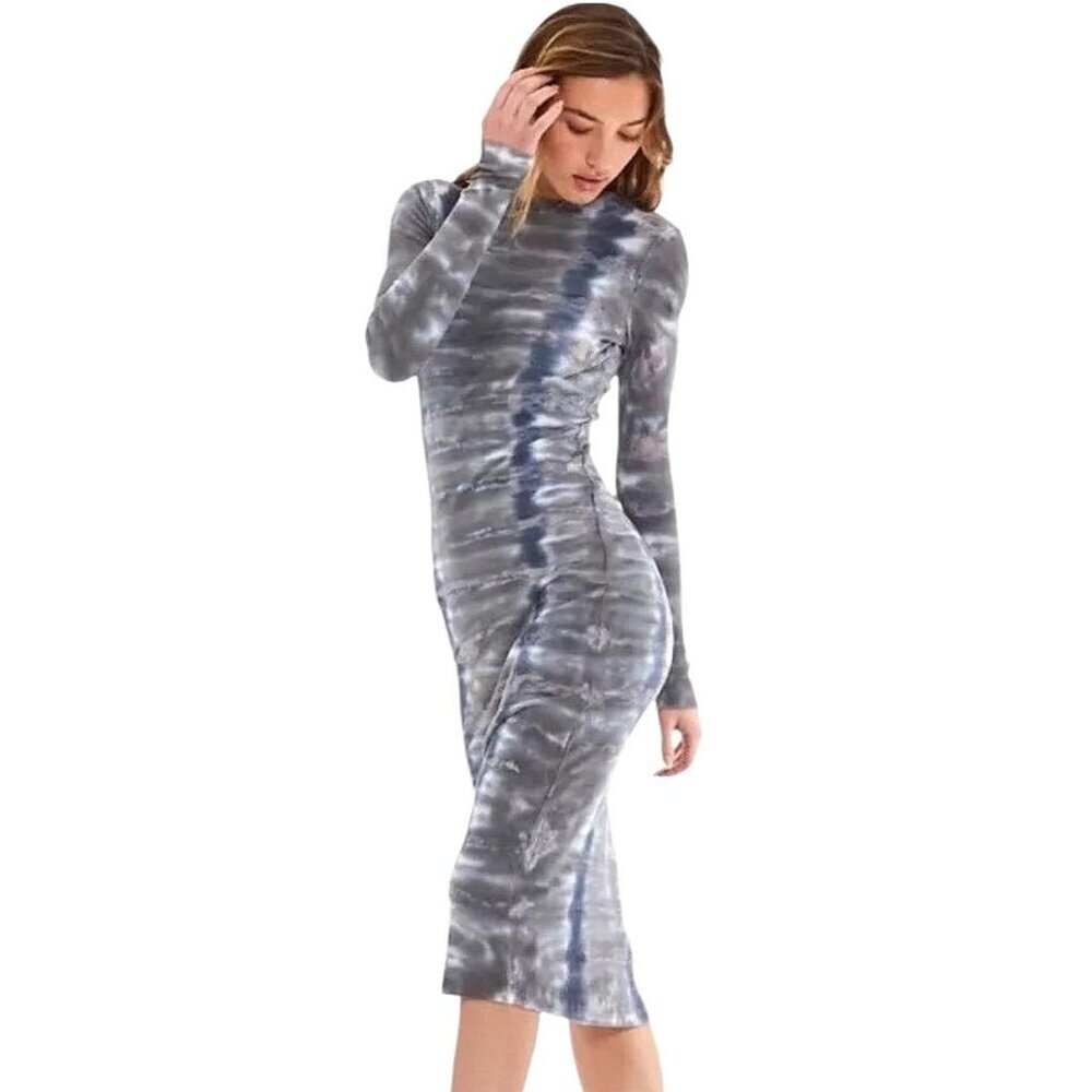 Young Fabulous & Broke Dax Ribbed Tie Dye Bodycon Midi Dress